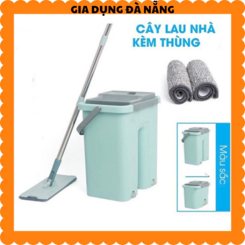 Bộ lau nhà thông minh tự vắt có tặng kèm bông lau nhà