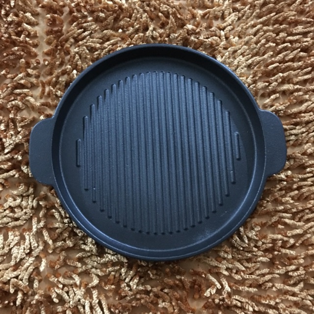 Chảo Gang Đen Chuyên Dụng Cho Đồ Nướng ( 22cm và 24cm ) dùng cả bếp từ nhé cả nhà