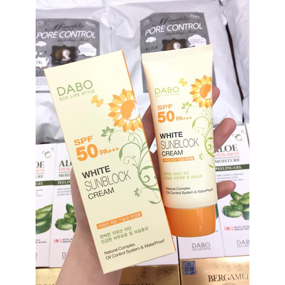 [Kem chống nắng] Kem chống nắng và làm trắng da Dabo Sunblock Cao cấp Hàn Quốc 70ml - Hàng chính hãng