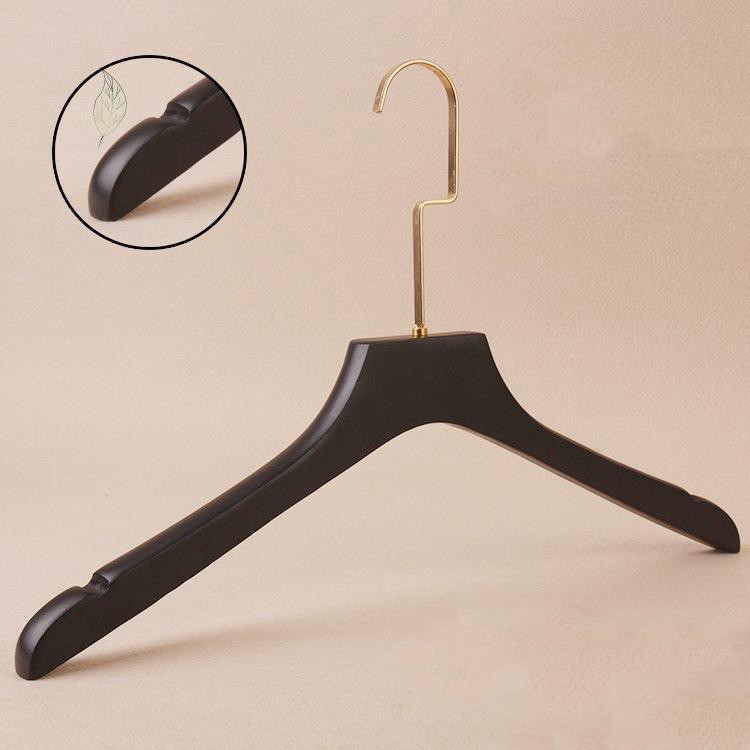 Móc Gỗ Treo Quần Áo Đen Trơn 44.5cm