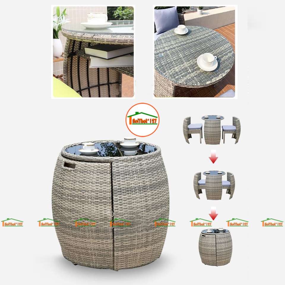 Bộ Bàn Ghế Trống Thông Minh Sân Vườn|Ban Công|Phòng Khách Trang Trí Nhà Cửa Đa Năng Tiện Lợi