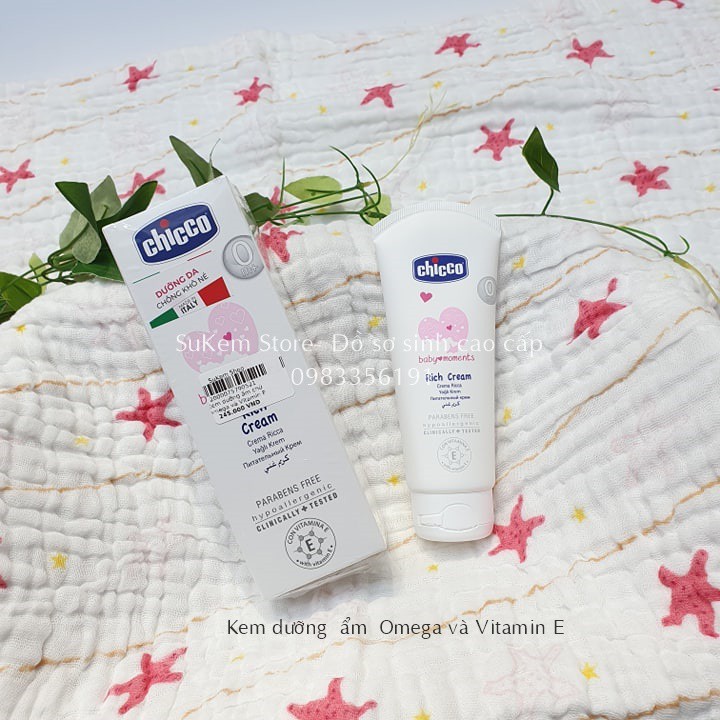 Kem Dưỡng Ẩm Chứ Omega Và Vitamin E Chicco 100ml Cho Bé