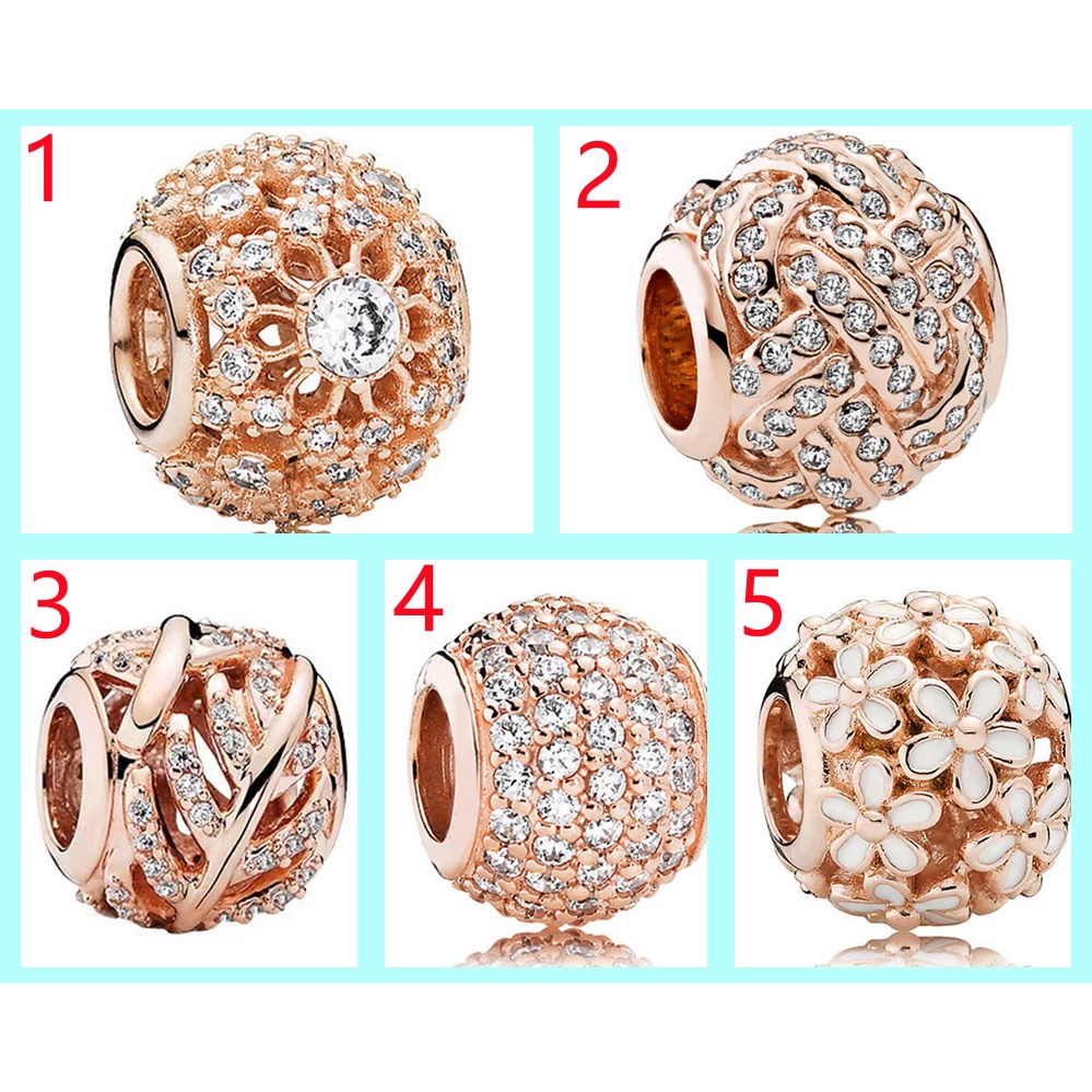 Vòng Tay Đính Đá Kim Cương Họa Tiết Hoa Cúc Nhỏ Màu Vàng Hồng diy Cho Nam Và Nữ