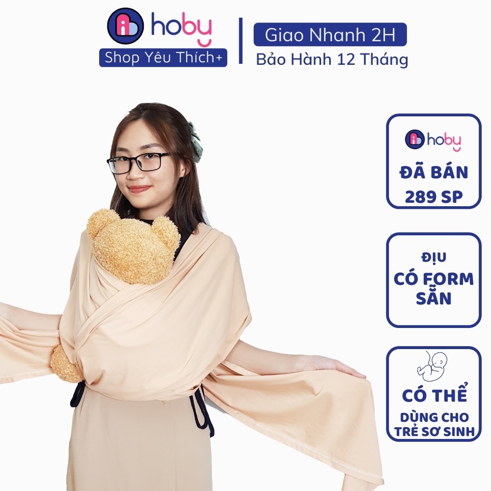 Địu vải Sling cho bé Hoby X - Địu vải cotton 100% dành cho trẻ sơ sinh - Thoáng khí, an toàn cho da bé [Hoby.vn]