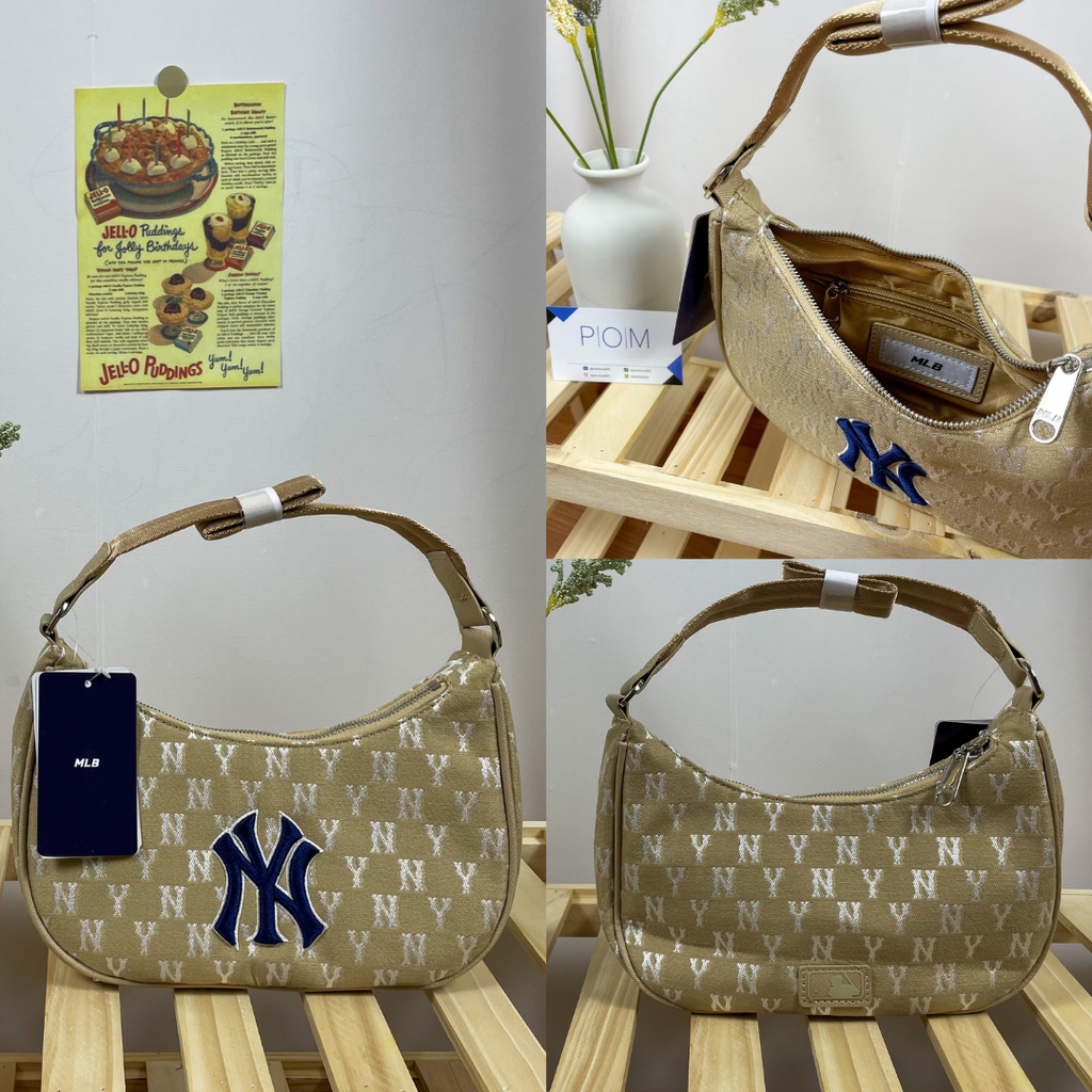 Túi kẹp nách NY túi xách nữ M.L.B NY Monogram Hobo Bag Blue - Pom Store