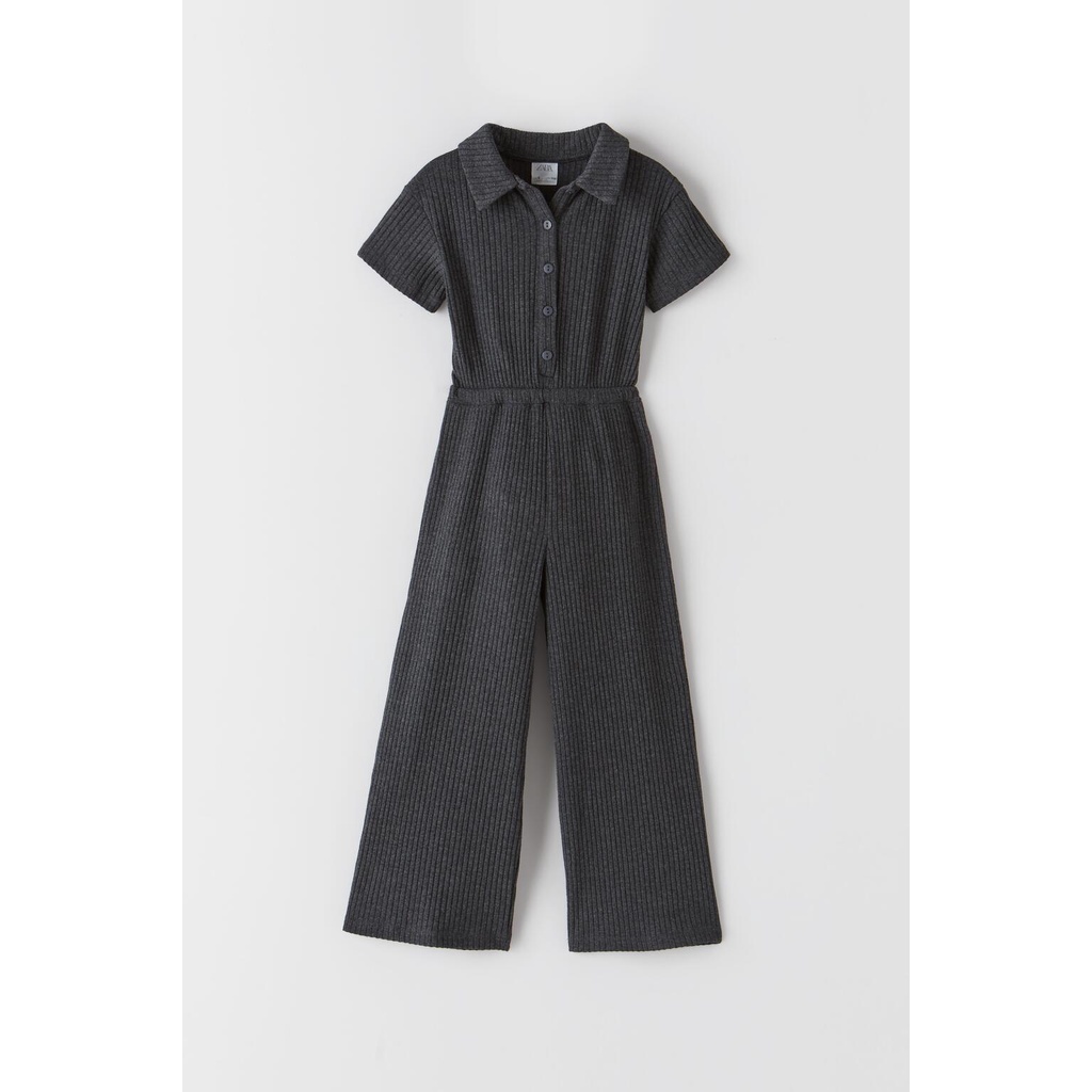 ZARA AUTH - Quần áo bé gái kiểu áo liền quần có gân 00283601802