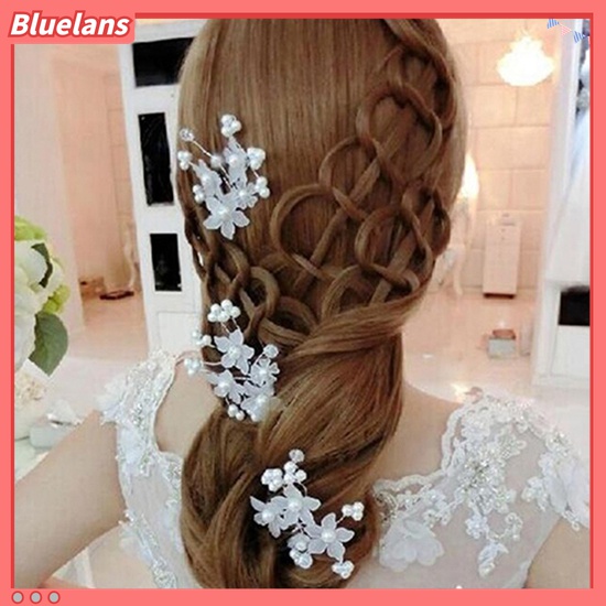 1 Kẹp Tóc Hoa Đính Ngọc Trai Giả Màu Trắng Cho Cô Dâu