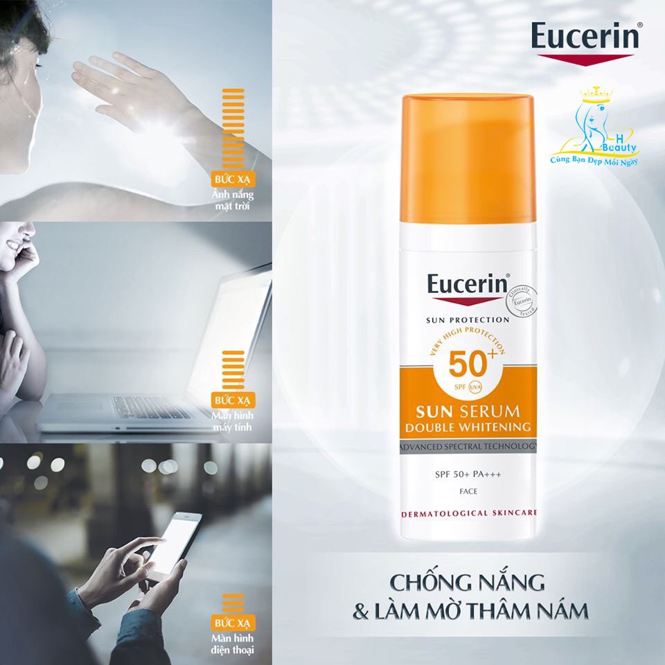 Tinh chất Eucerin Double SPF 50+ chống nắng giúp dưỡng trắng da 69776 50ml