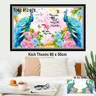 Tranh thêu chữ thập ĐỒNG HỒ CHA MẸ LV3390