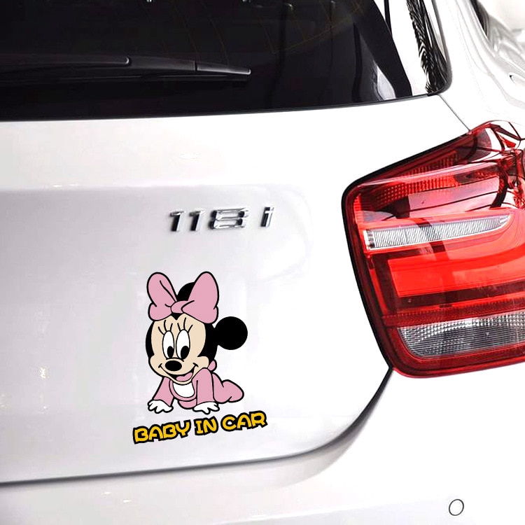 Miếng Dán Trang Trí Xe Hơi Họa Tiết Hoạt Hình Mickey / Vịt Donald Dễ Thương Kích Thước 14x11cm D10