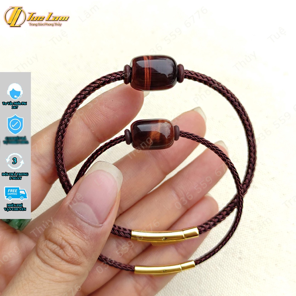Vòng tay may mắn nữ lu thống màu nâu đỏ hợp mệnh thổ hỏa, mang lại tài lộc hanh thông Tuệ Lâm