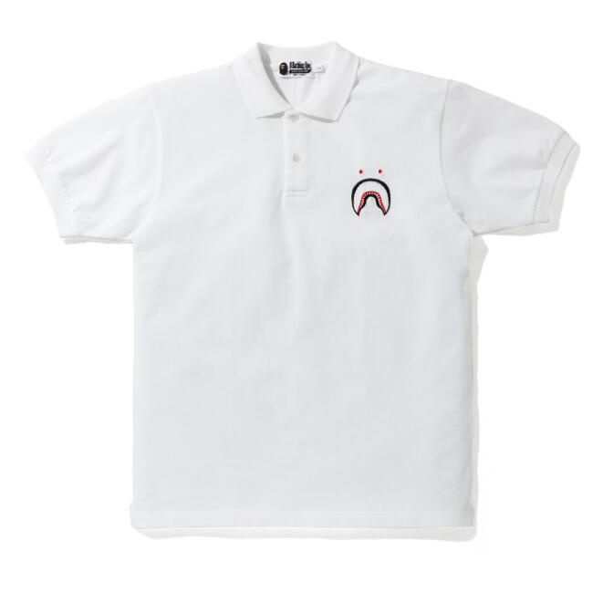 Áo thun polo cotton ngắn tay thêu logo Bape thời trang cho nam nữ