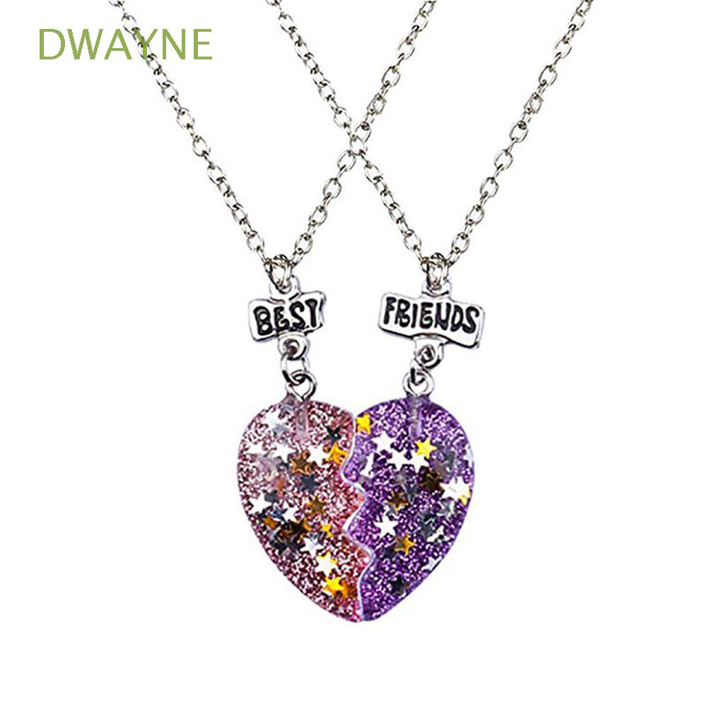 Set 2 Vòng cổ Tình Bạn Mặt Ghép Hình Trái Tim Thời Trang