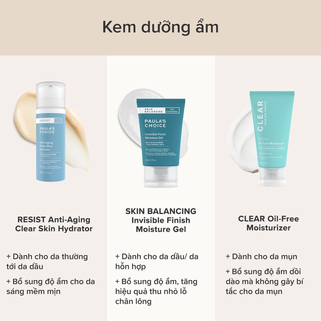 Kem Dưỡng Paula's Choice Resist Anti-Aging Clear Skin Hydrator Cấp Ẩm Chống Lão Hóa Thu Nhỏ Lỗ Chân Lông Full 50ml