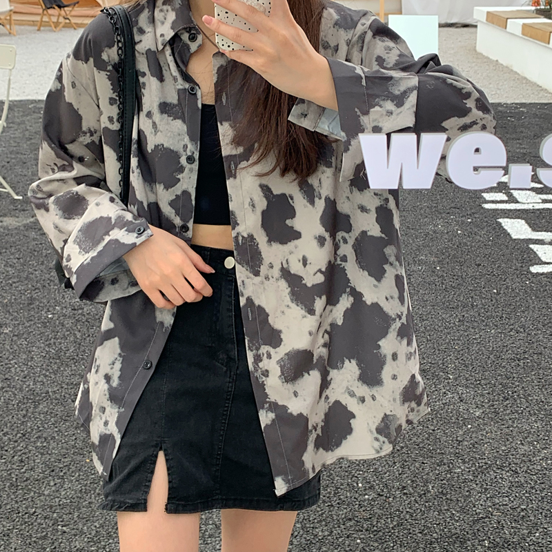 Áo Sơ Mi Nữ Tay Dài Dáng Rộng Phong Cách Retro Thời Trang