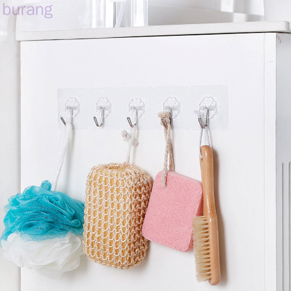 Set 6 móc treo đồ dán tường trong suốt tiện dụng
