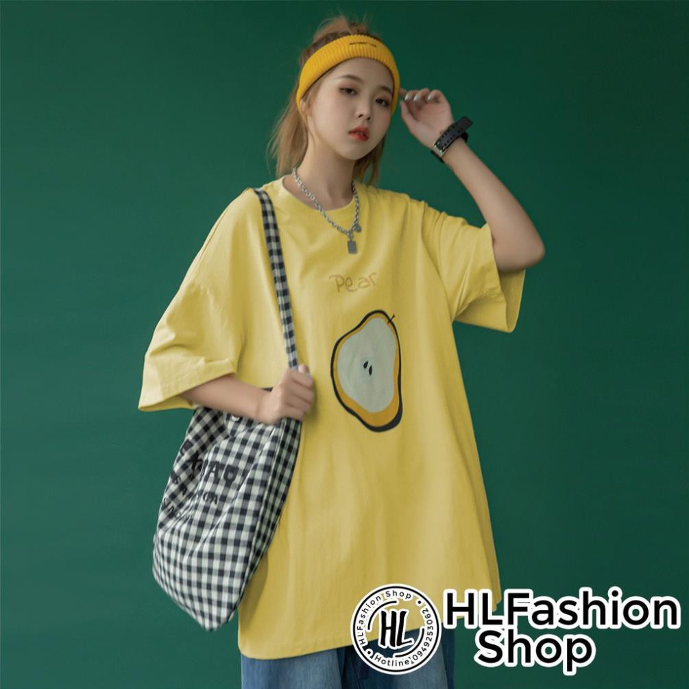 Áo thun tay lỡ 4 màu trái cây cực mát mẻ, áo phông form rộng HLFashion ⚡