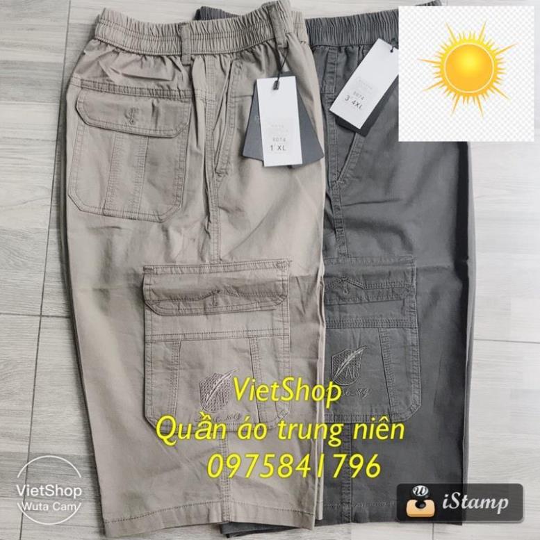 🤾👷 Quần ngố thô kaki túi hộp nam trung niên có size đại 100kg 🤾👷