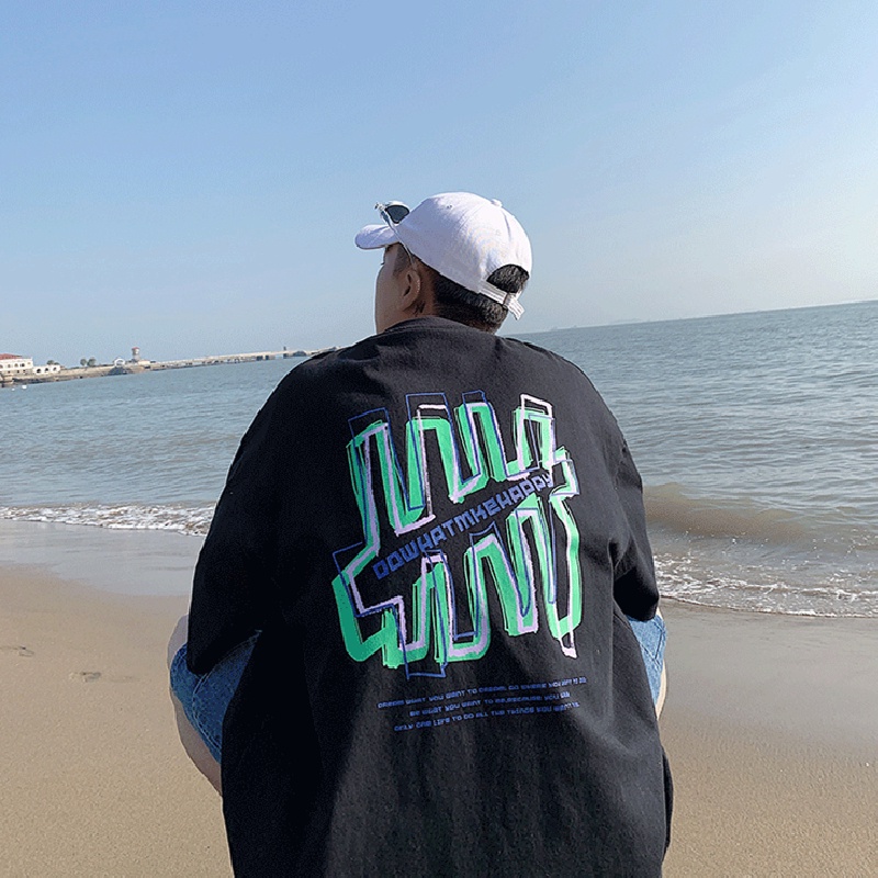 Áo Thun Tay Ngắn Cổ Tròn In Chữ Thời Trang Dành Cho Nam size M-8XL