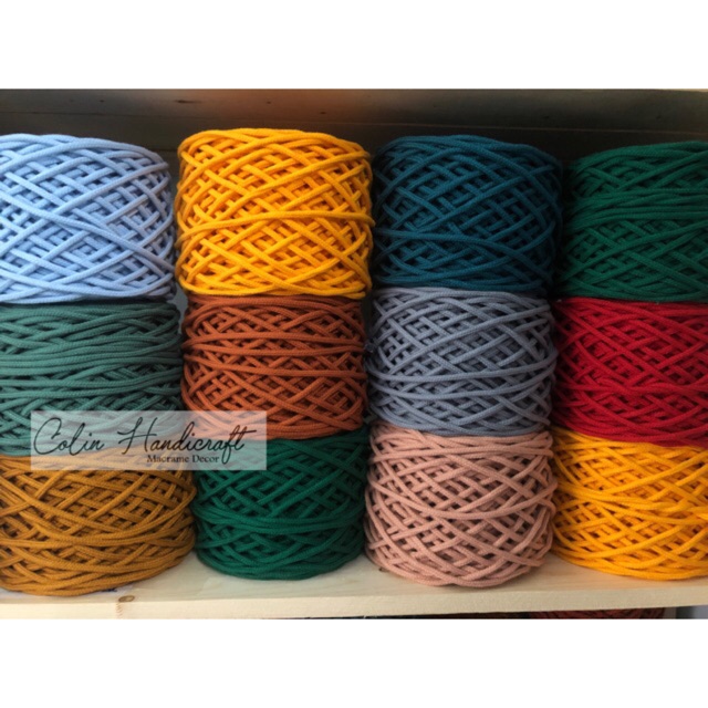 [Mã SKAMLTSM9 giảm 10% đơn 99K] Dây dệt cotton màu size 3mm thắt macrame [ảnh thật và video]