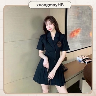 Đầm vest nữ xếp ly HB phong cách Hàn Quốc D048