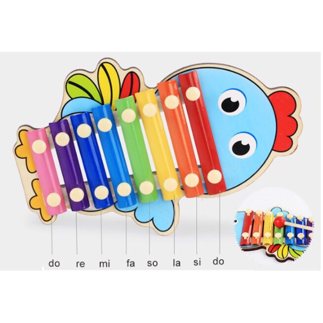 Đàn gỗ hình thú 8 thanh