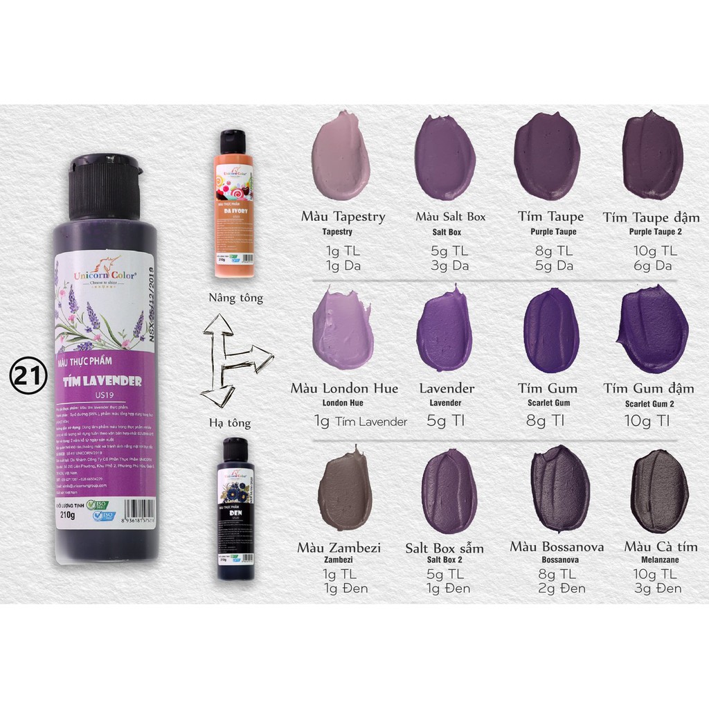 Màu thực phẩm 210g - Tím Lavender MS21  - Unicorn color