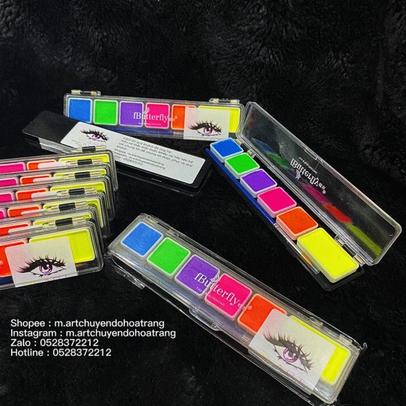 ' HÀNG SẴN ' BỘ MÀU BODY PAINTING VẼ MẶT VÀ BODY MÀU NEON PHÁT SÁNG ĐẶC BIỆT DÀNH CHO HOÁ TRANG HOẶC MAKEUP | BigBuy360 - bigbuy360.vn