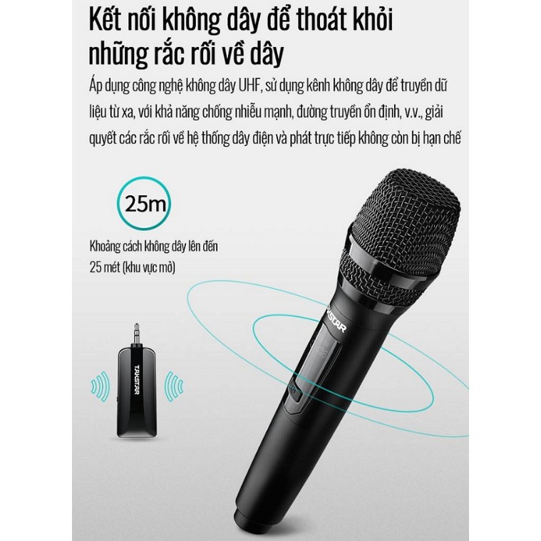 Micro Không Dây Hát Karaoke Takstar TS-K201 Độ Nhạy Cao, Chống Nhiễu, Khoảng Cách Xa