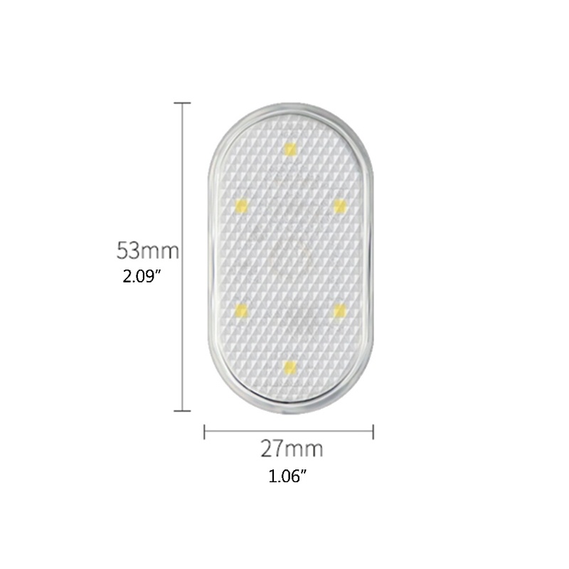 Bộ 2 Đèn LED Gắn Trần Xe Hơi Ban Đêm Cảm Ứng Có Thể Sạc Lại