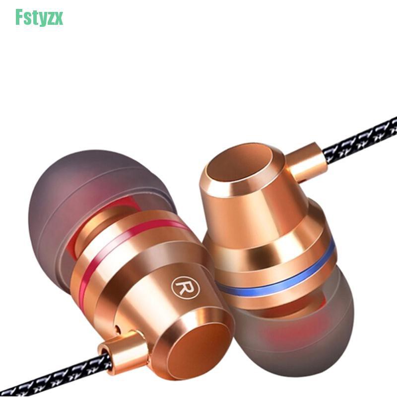 fstyzx Wired earbuds noise cancelling stereo earphones heavy bass sound sport headset