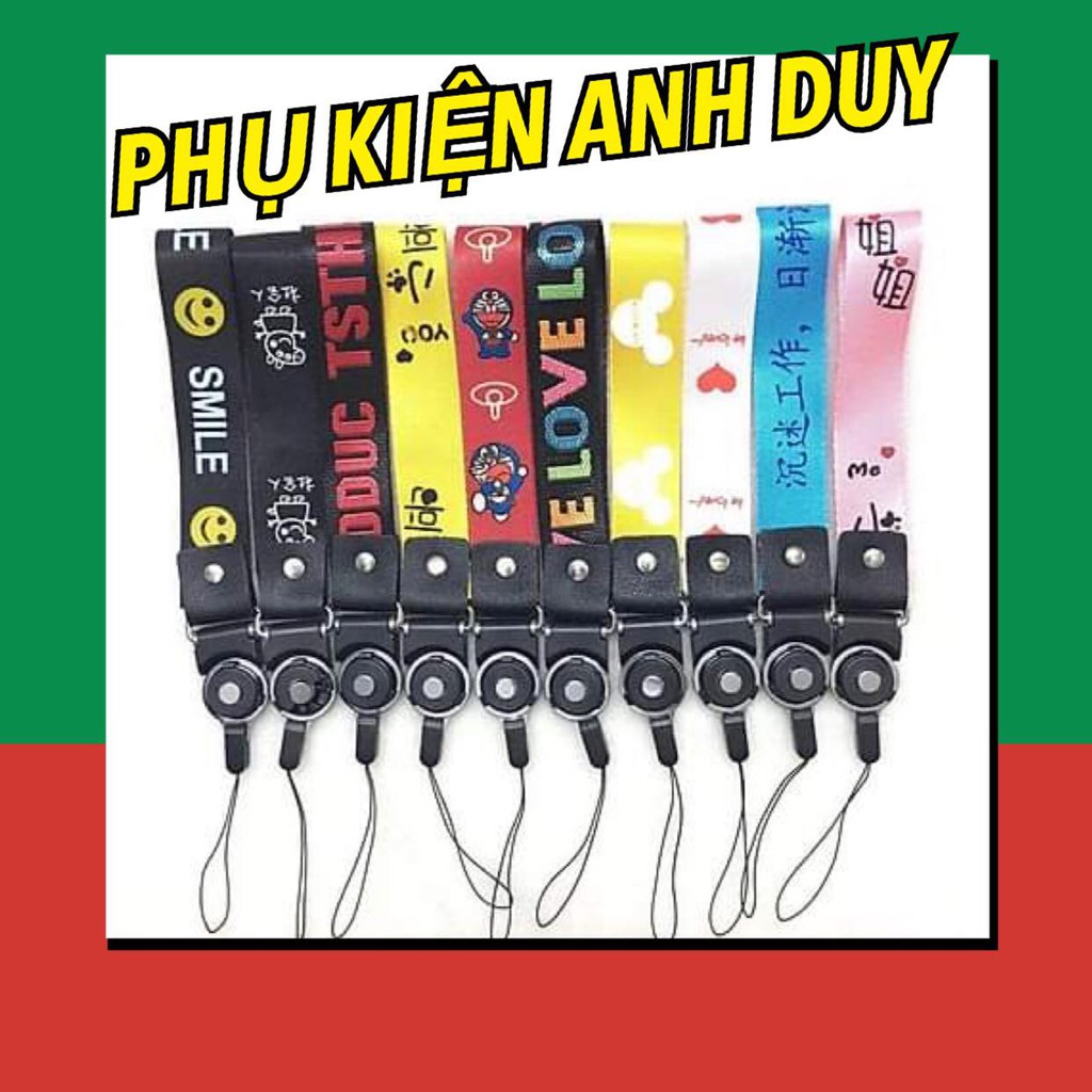 Dây đeo điện thoại, thẻ học sinh dẹt ngắn ( Giao hình ngẫu nhiên )