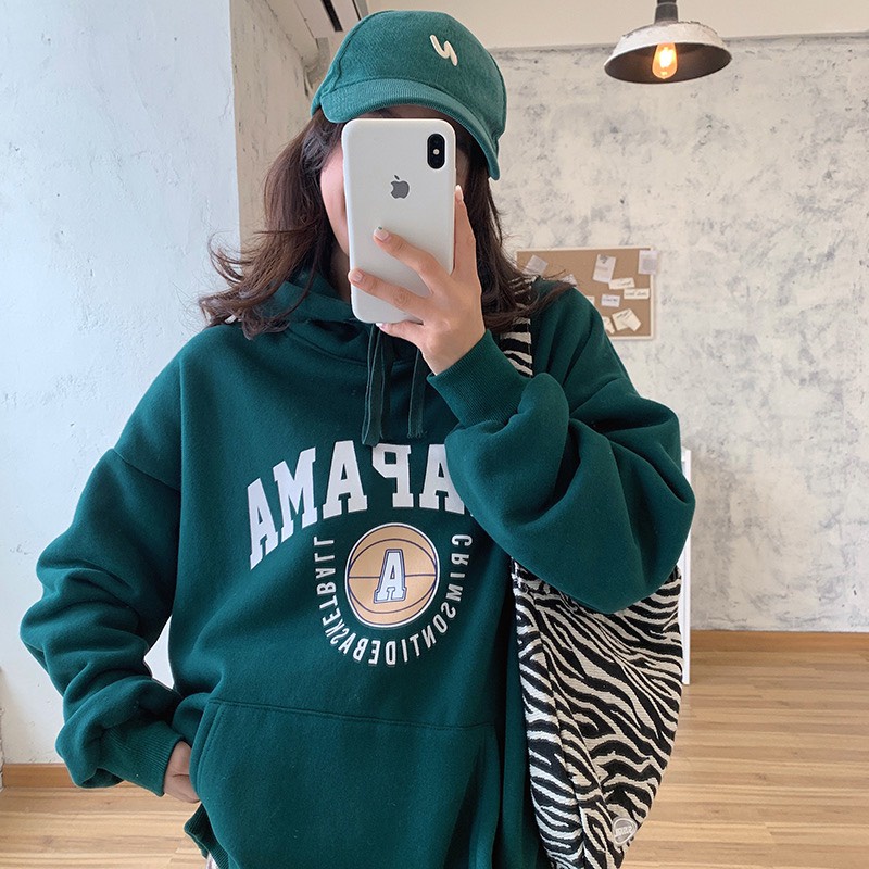Hoodie 💚𝗙𝗥𝗘𝗘𝗦𝗛𝗜𝗣💚 Áo khoác hoodie nữ nam xanh lá cây đậm mùa đông Ala chống nắng hồng, trắng đen gái trai trẻ em