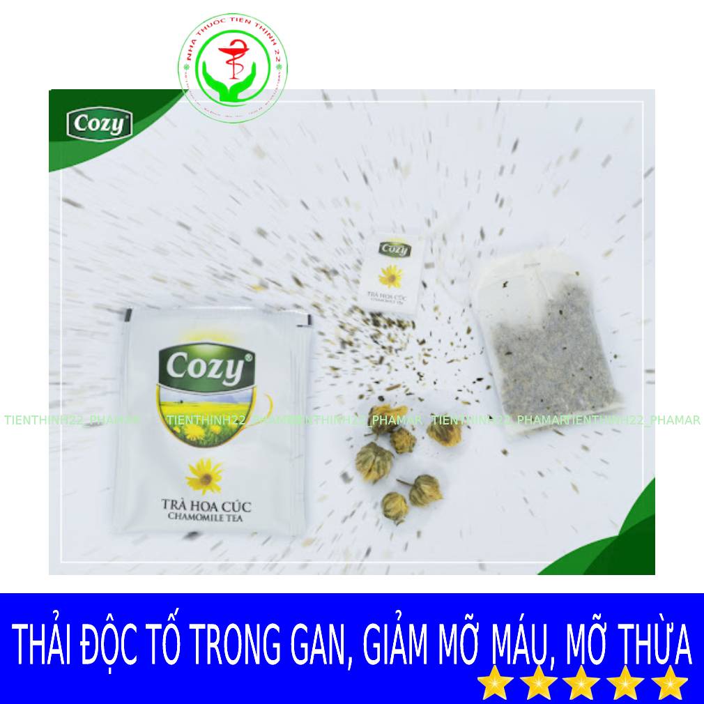 Trà Thảo Dược Hoa Cúc Cozy giải độc mát gan làm tan mỡ máu  Hộp 20 Gói x 2g