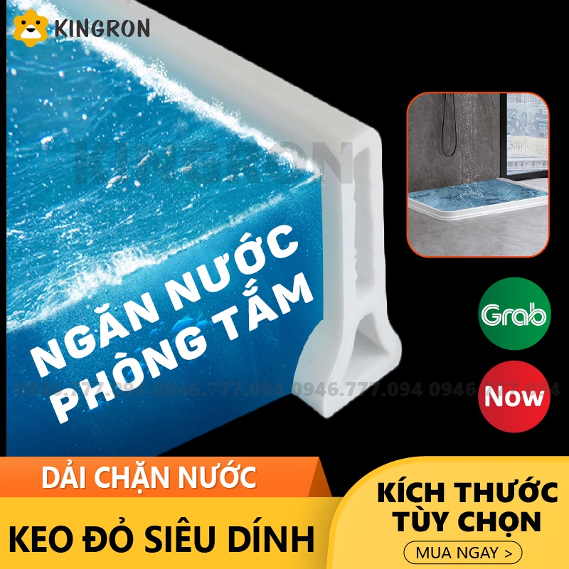 Dải chặn nước nhà tắm ⭐ Thanh Silicon chống thấm nước dùng cho nhà vệ sinh, chỗ rửa tay, phòng giặt KINGRON