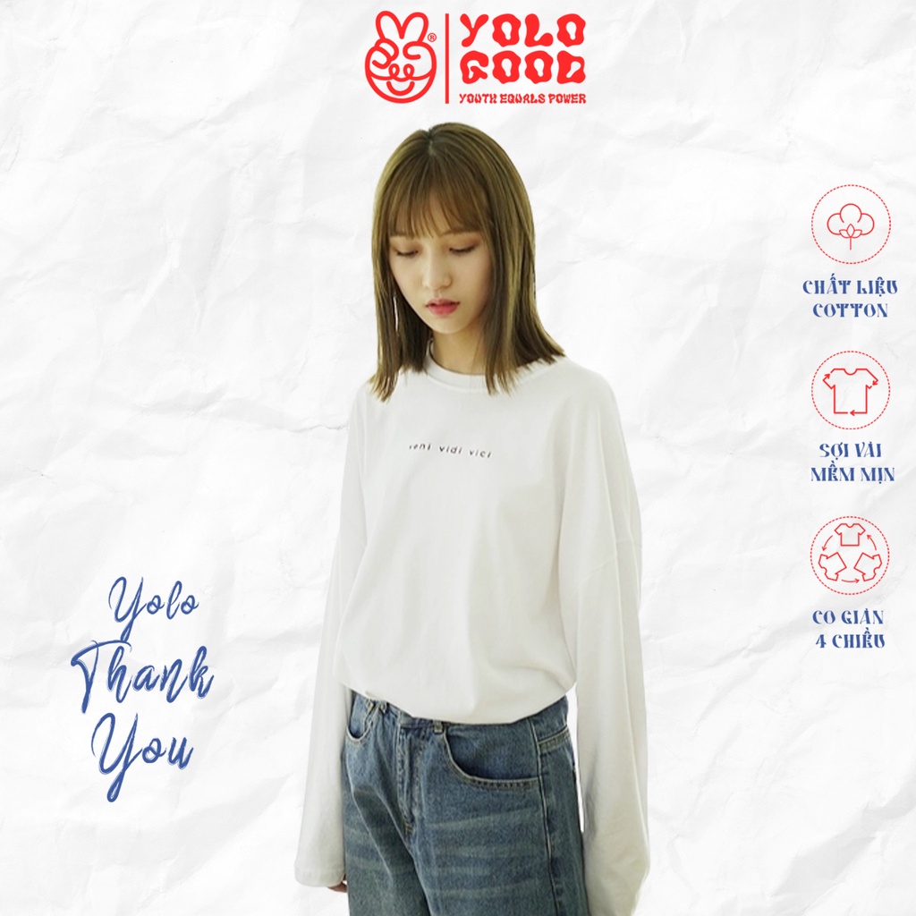Áo thun dài tay  VINI  phông Unisex nam nữ tee oversize form rộng pull Ulzzang Streetwear thu đông vải mềm