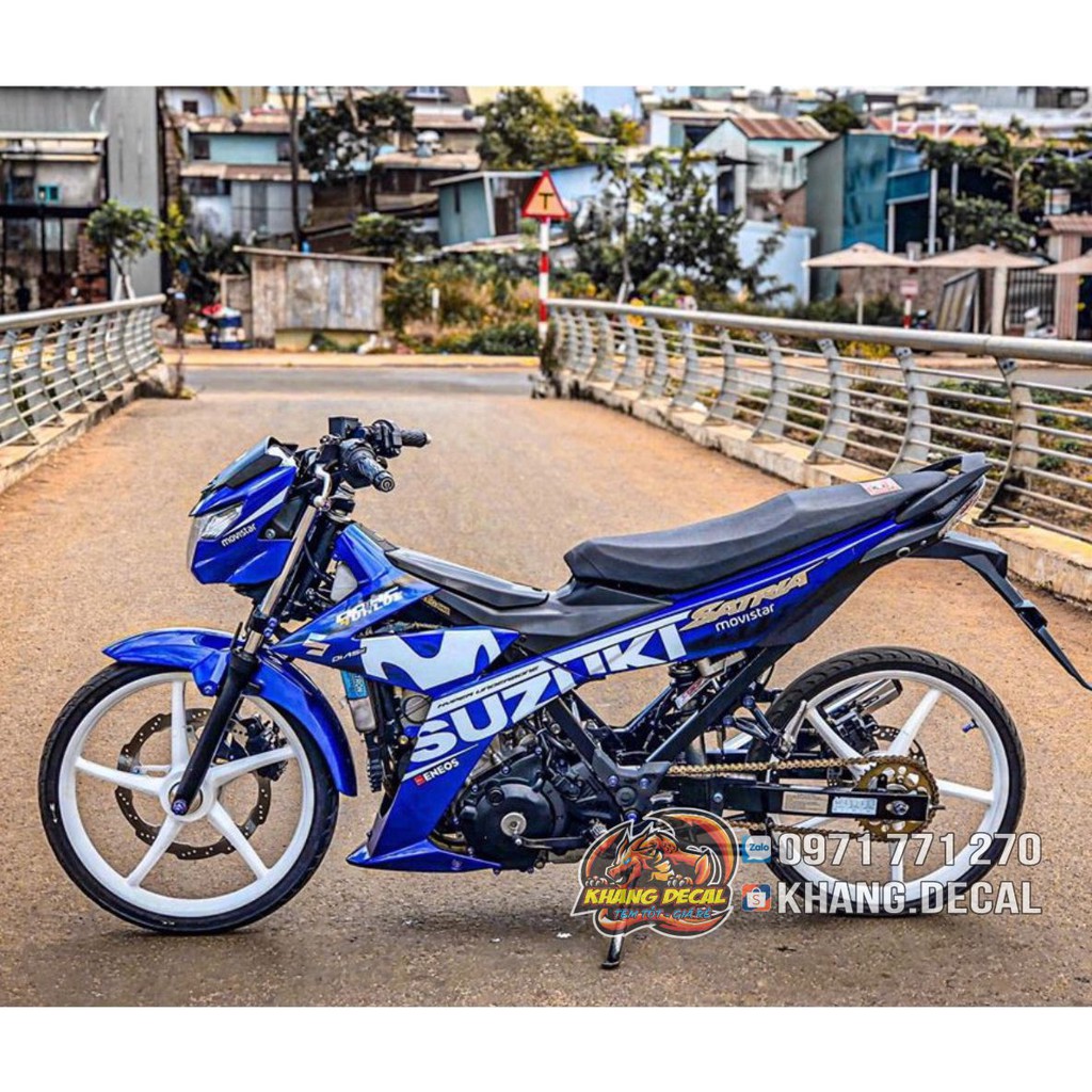 Tem rời Satria Movistar xe xanh GP
