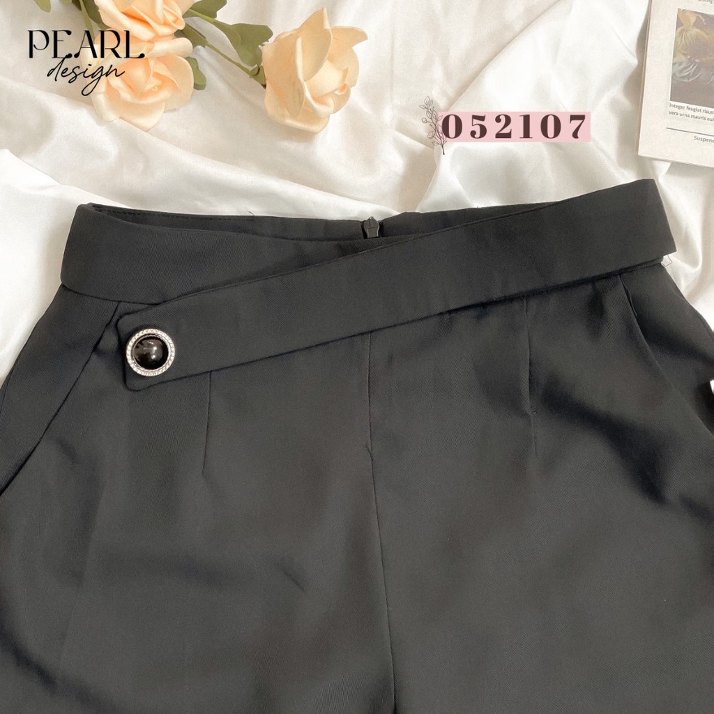 Quần Baggy công sở nữ kiểu đẹp thiết kế cao cấp Pearl Design 052107 đen