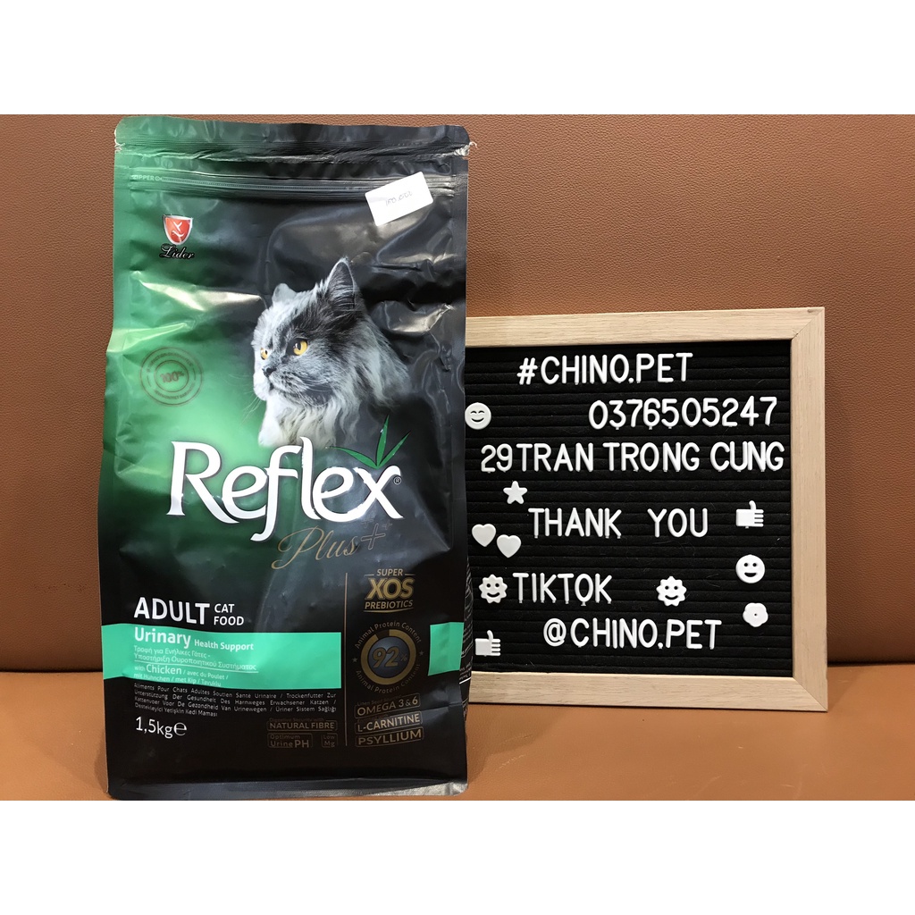 Hạt Reflex Plus Urinary cho mèo lớn thức ăn khô hỗ trợ bệnh tiết niệu và thận vị gà túi 1.5kg