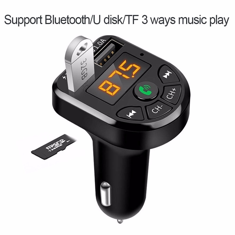 Bộ phát FM đa năng Bluetooth 5.0 trên ô tô Bộ điều chế MP3 Máy nghe nhạc MP3 Rảnh tay không dây Nhận âm thanh