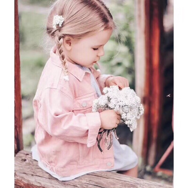 Áo khoác Denim Zara Girl Hồng 7-8y