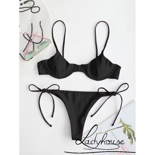 Bộ bikini cổ chữ V màu sắc thời trang gợi cảm dành cho nữ | BigBuy360 - bigbuy360.vn