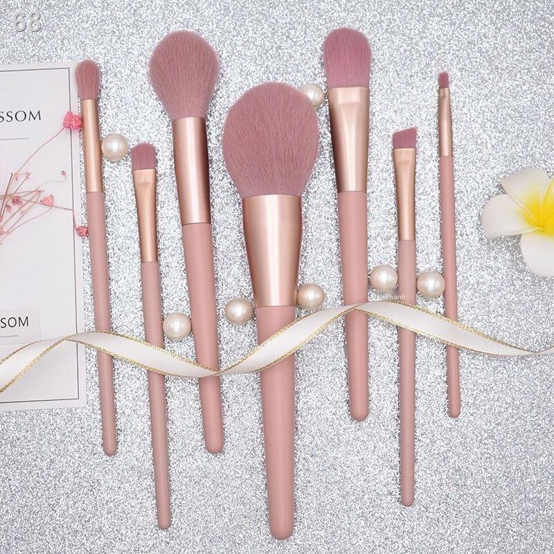 7 cái 12 màu hồng nude bộ cọ trang điểm mềm mại Cô gái Trái tim Loose Powder Blush Brush cho người mới bắt đầu Côn