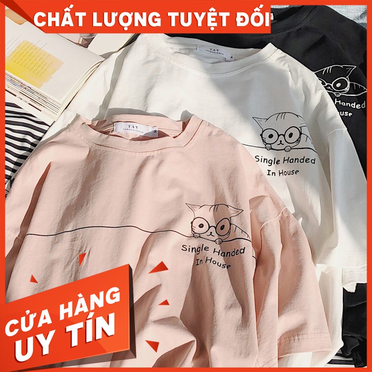 [SIÊU RẺ] Áo thun tay lỡ mèo (unisex nam nữ đều mặc được)