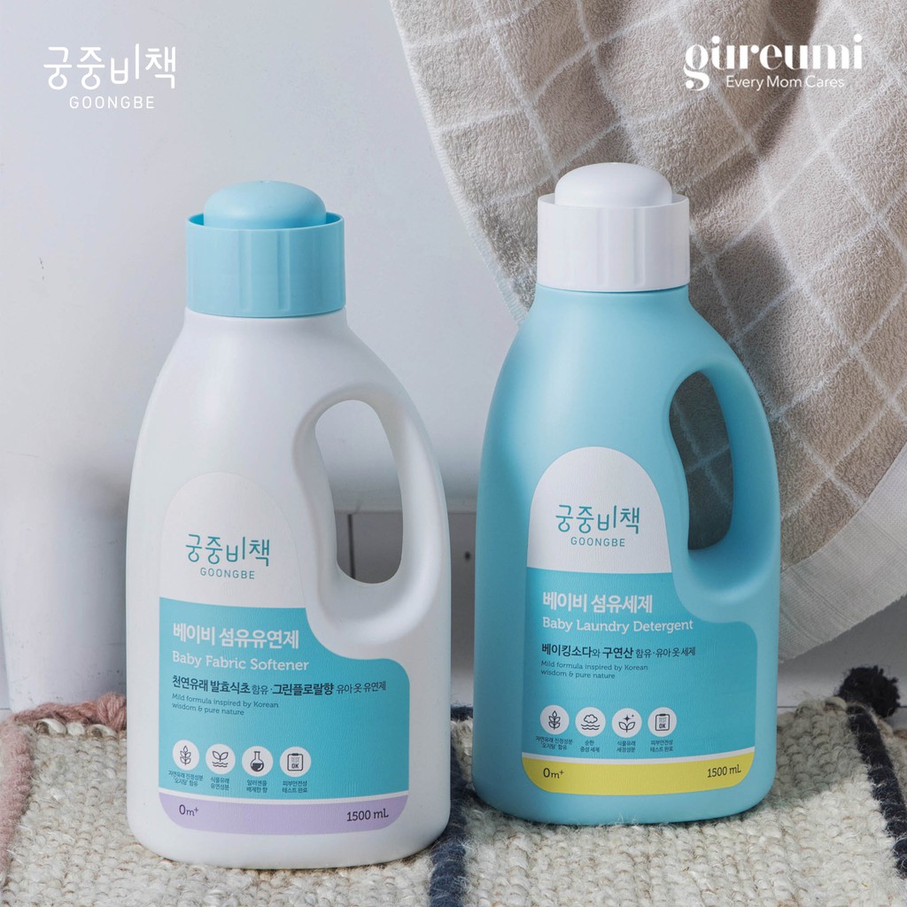 Nước giặt Hàn Quốc GOONGBE, không mùi an toàn cho da nhạy cảm 1,5l