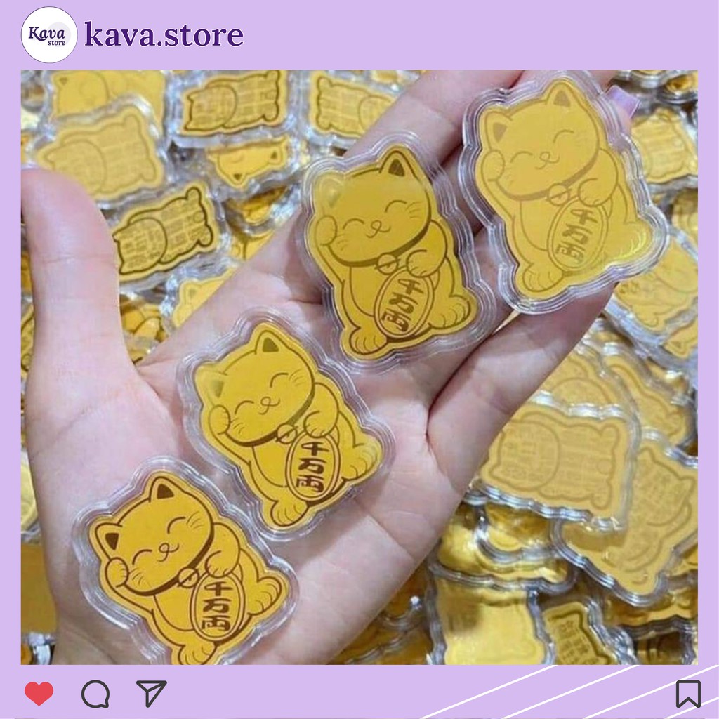 MÈO THẦN TÀI mạ vàng - Chiêu tài, Hút lộc, May mắn, Bình an Kava Store