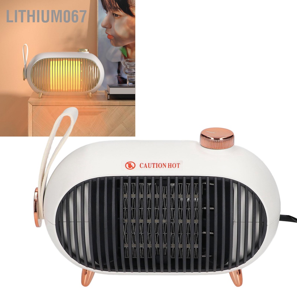 Lithium067 Máy sưởi, quạt sưởi gốm làm ấm phòng nhanh công suất lớn -  không gian nhỏ 900W PTC Gốm sứ Sưởi ấm nhanh 3 cấp độ Tắt tiếng Bảo vệ quá nhiệt 110‑220V