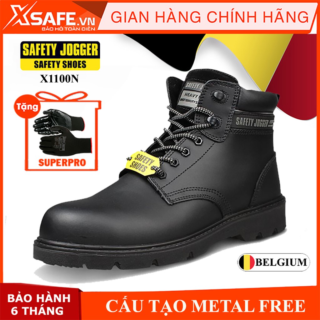 Giày bảo hộ lao động nam Jogger X1100N S3 SRC da bò cao cấp, chống nước, cấu tạo phi kim, chống trượt chuẩn SRC, cổ cao