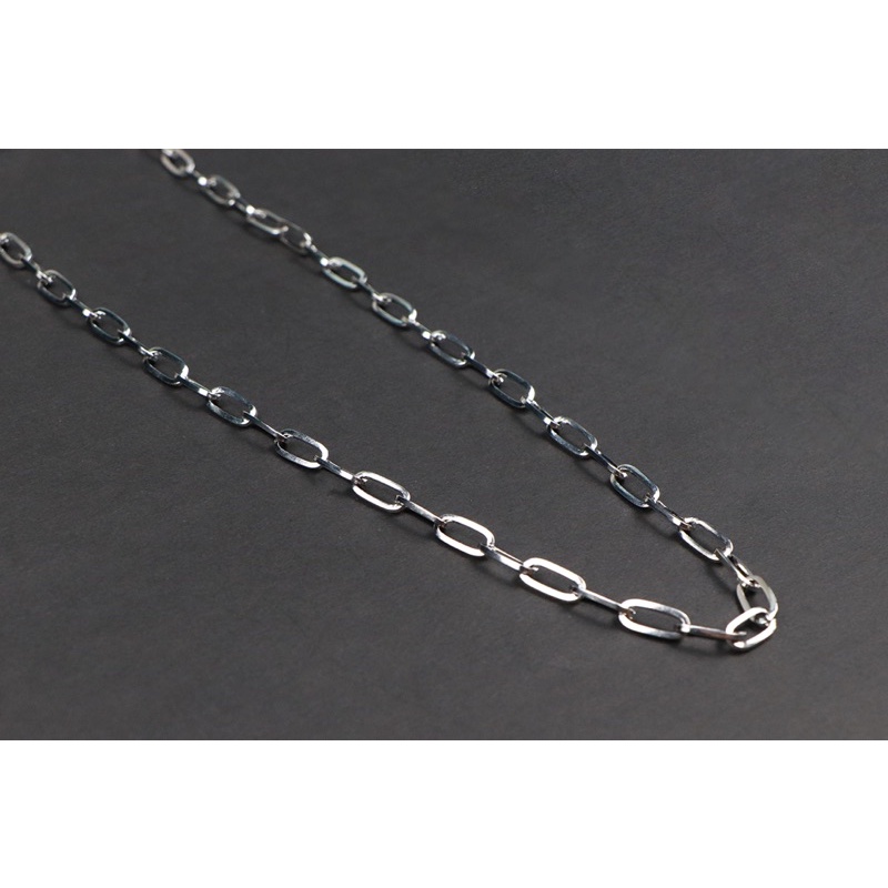 Vòng Cổ Mắt Xích Dẹp 5mm Phong Cách Hiphop Thép Titan Không Gỉ