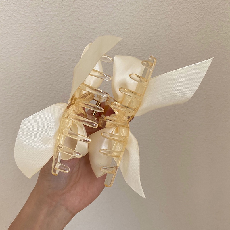 Kẹp Tóc Trong Suốt Phối Nơ Xinh Xắn Dành Cho Nữ